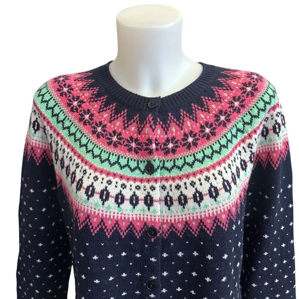 Talbots Multicolor Fair Isle Pattern Lambswool Bl… - image 2